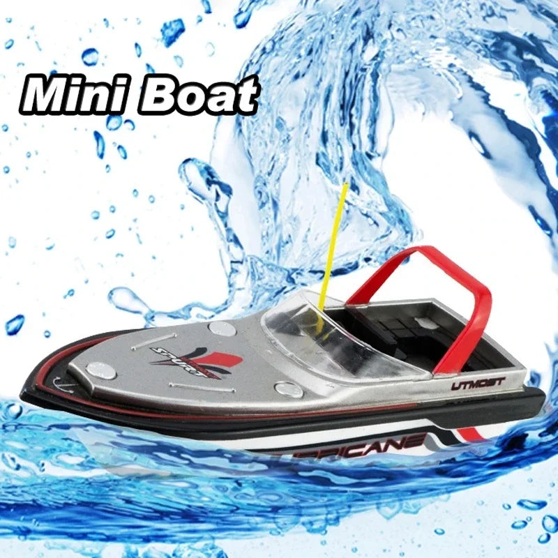 2.4G Mini RC Speedboat Model With Light Dual Motor High-Speed Ship Toy Radio Remote Control Water Boat Gifts 777-588 Toys