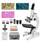Monocular Optical Microscope 64X-2400X Microscope School Science Experimental Biology Microscope Digital Microscope for Children