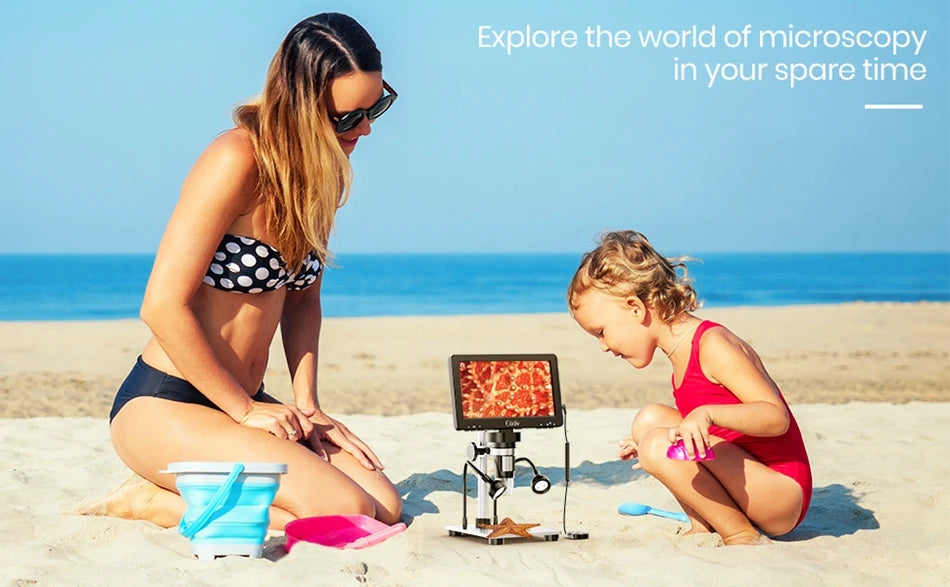 Elikliv EDM9 7 Inch 1080P LCD Digital Microscope 50X-1200X Soldering Electronics Microscopes With LED Lights Support PC Computer