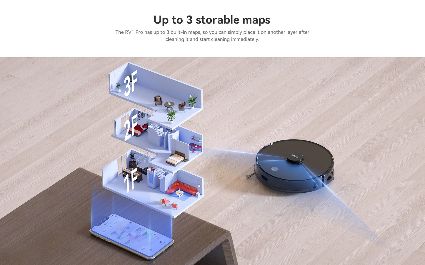 IMOU RV1 Pro Strong Suction Robotic Vacuum Cleaner Robot Self-empty Sweeper Aspirador Friegasuelos Home Appliance