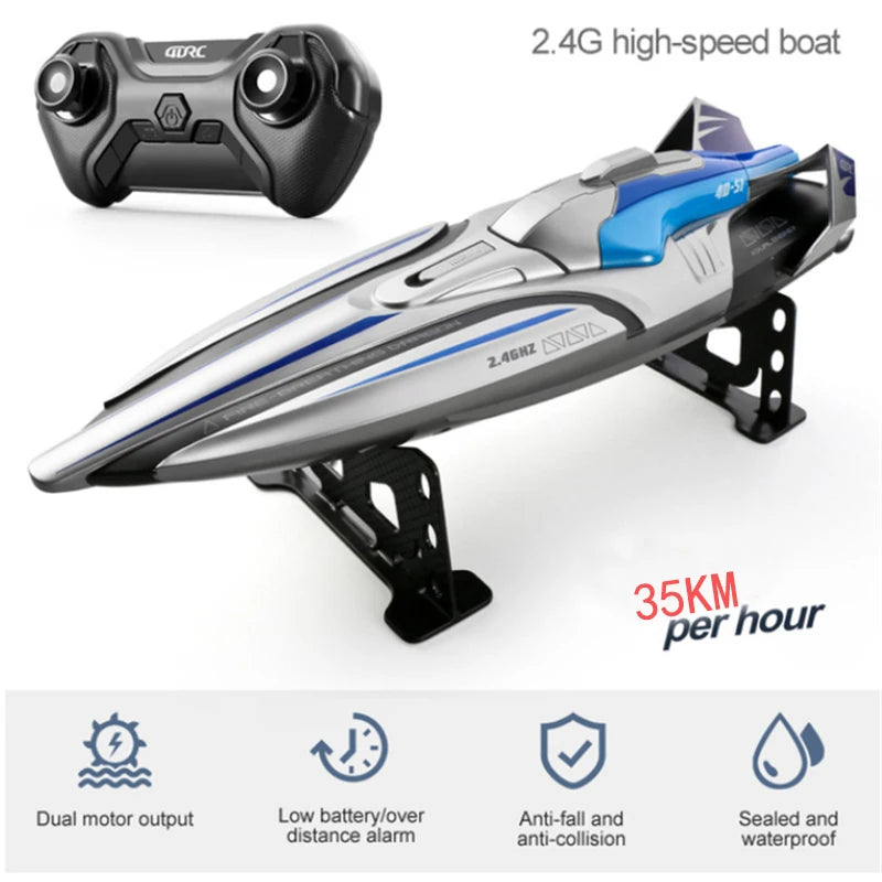 2025 Hot 35 KM/H RC High Speed Racing Boat Speedboat Remote Control Ship Water Game Kids Toys Children Gift remote control boat