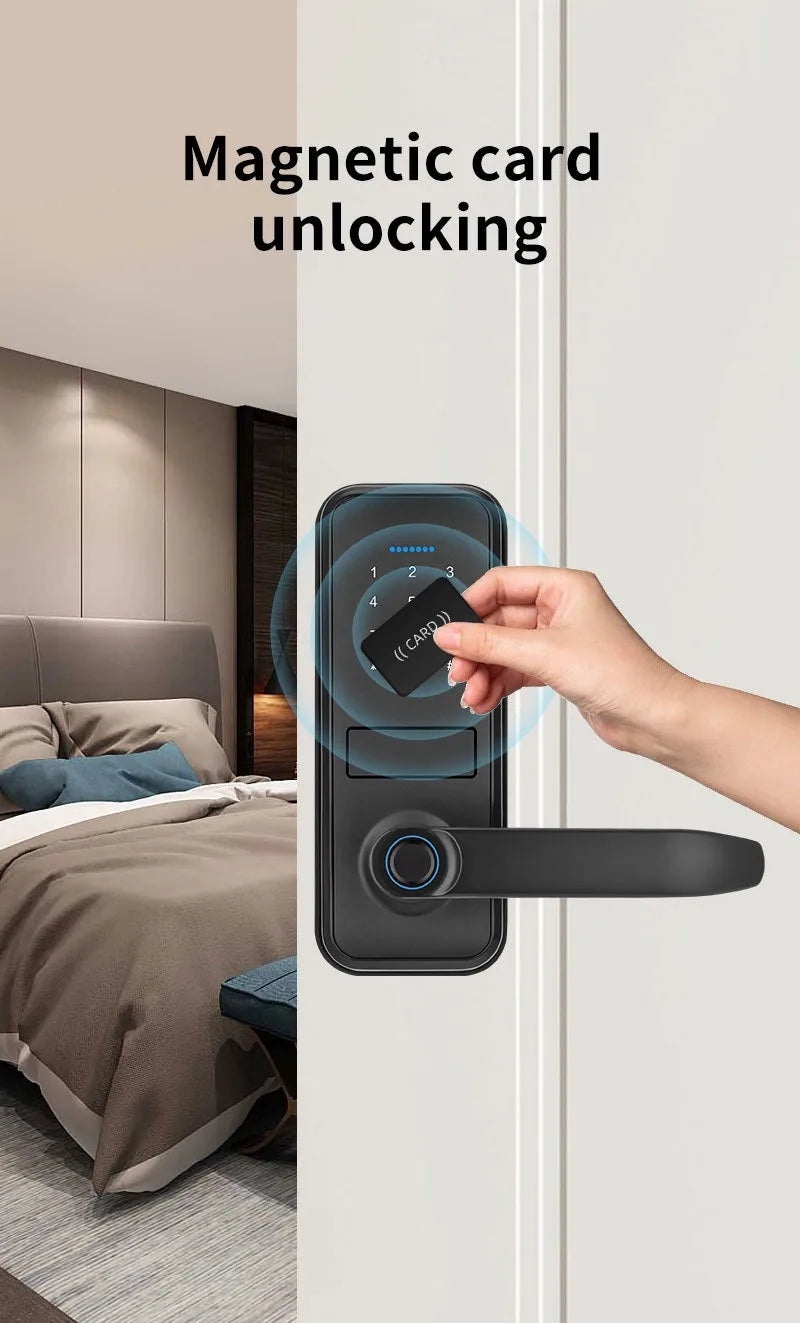 Tuya TTlock Smart Door Lock Fingerprint Door Lock Password Fingerprint IC Card Key APP Remote Unlock Eletronico Digital 도어락