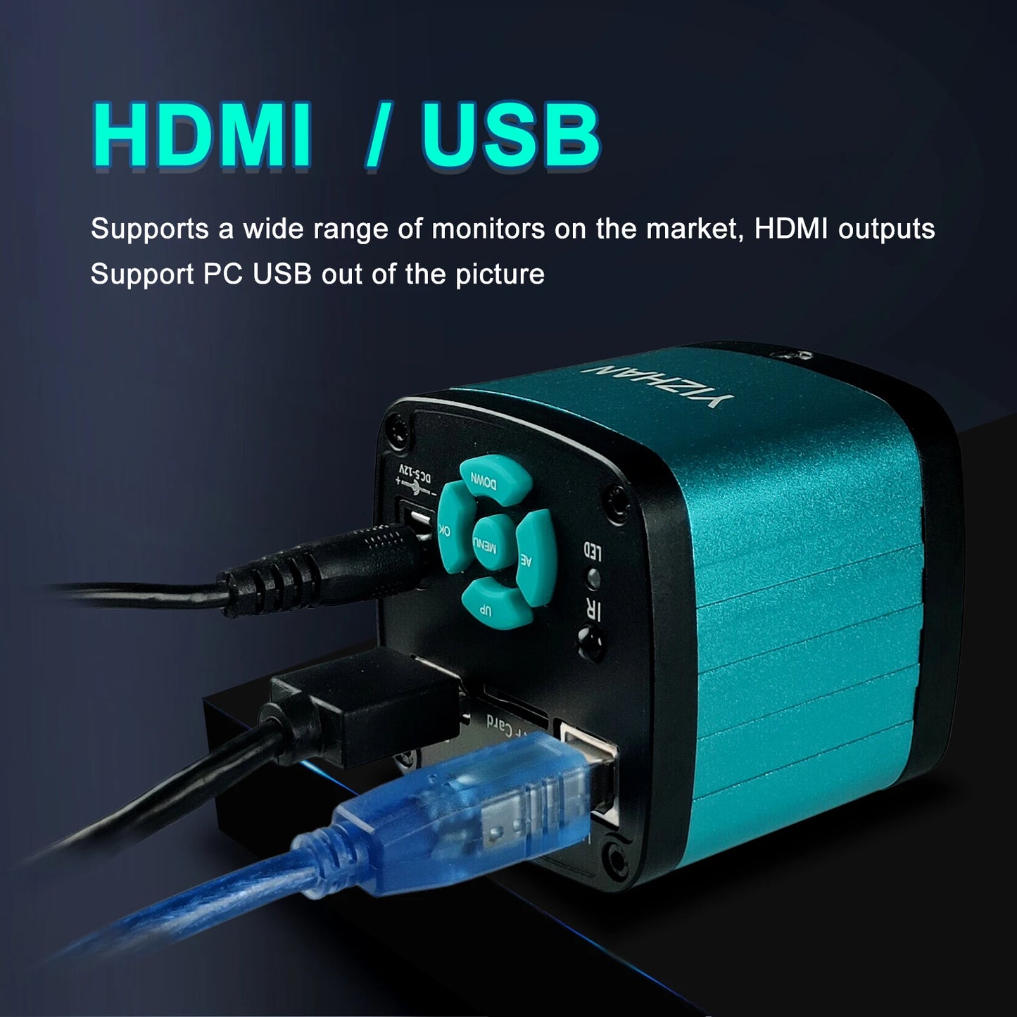 4K ULTRA Electronic Digital  Microscope  48MP USB HDMI Soldering Camera 130X 150X 180X C-Mount Zoom Lens For PCB Repair Tools