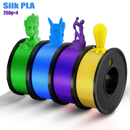 3D Printer Filament 4 Colors Green Blue Yellow Purple Filiment1.75 Accuracy ±0.02mm 250G X 4