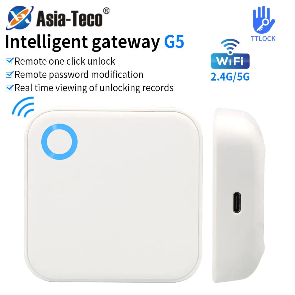 Smart Home Hub Remote WIFI Gateway Bluetooth Mesh 5GHz 2.4GHz Door Lock Gateway G5 for TTHotel TTLOCK APP Hotel Smart Lock Hub