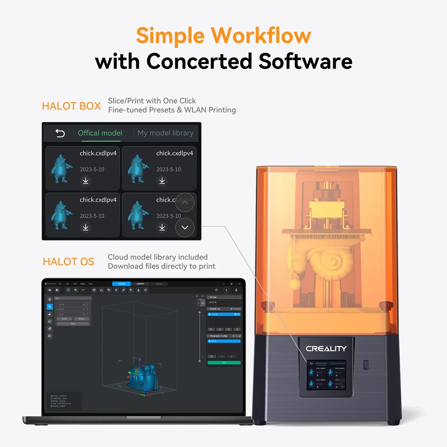 Creality HALOT R6 2K Resin 3D Printer Compact & Easy for Newbies 60mm/h Printing Speed 130*82*160mm Build Volume LCD Printer