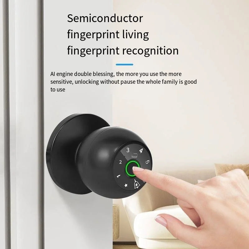 smart home lock frigerprint door lock digital bedroom door lock smart door handle electronic  Keyless Thumbprint Entry tuya