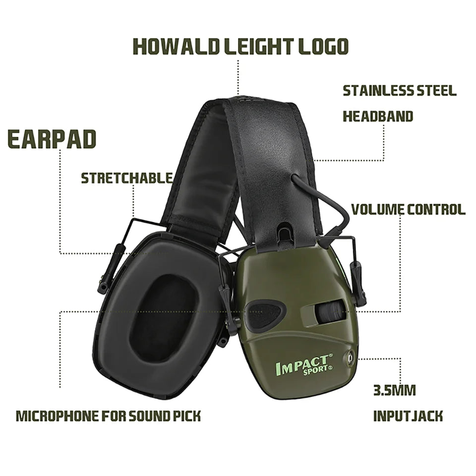 New Electronic Shooting Headset Headphones for Hearing Protection Ear Protector Noise Reduction Active Hunting Earmuffs