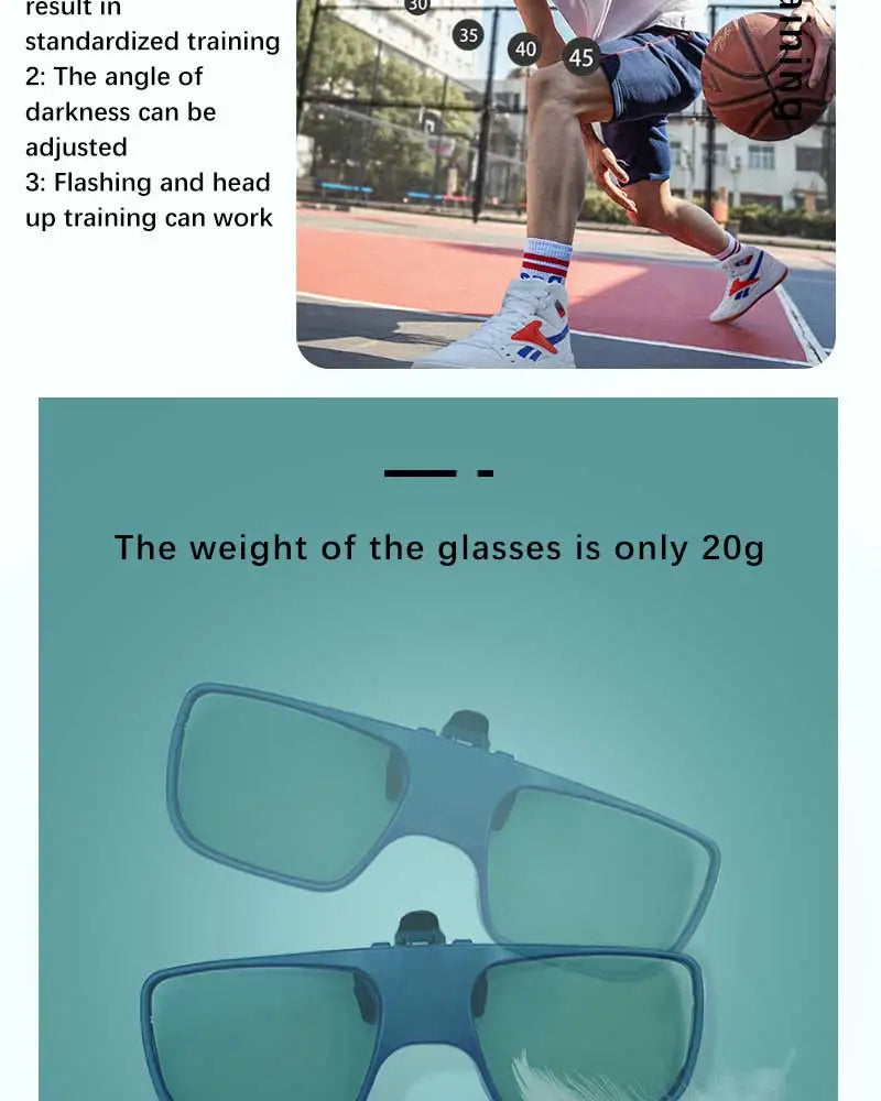 Vision reaction Glasses for Myopia Person, Clip storbe Glasses, Head up Training, Vision reaction