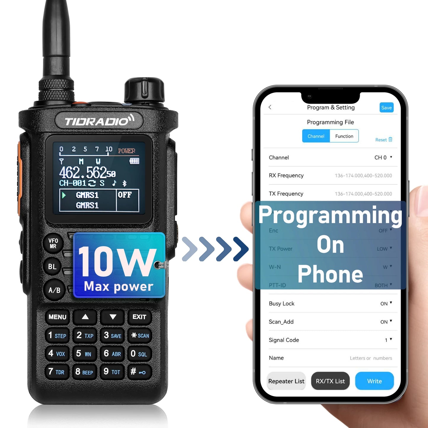 TIDRADIO 2nd Gen TD-H8 10W Professional Walkie Talkie Portable Long Range Radio Phone Wireless Programmable Search Repeaters