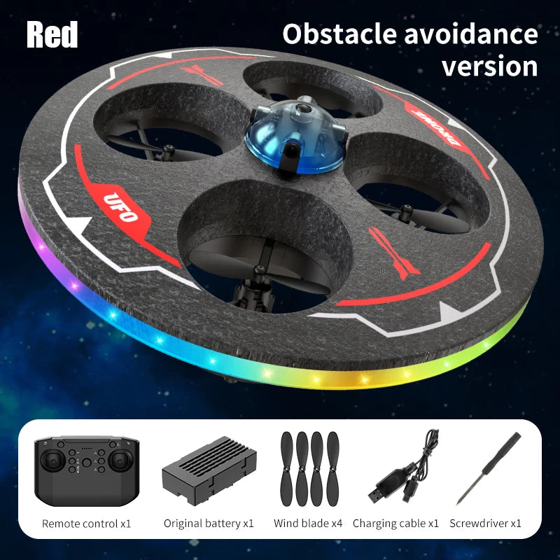 Drone with Camera Foam UAV Ufo Intelligent Obstacle Avoidance Aerial Aircraft Mini RC Helicopter Dron Toys for Kids Christmas