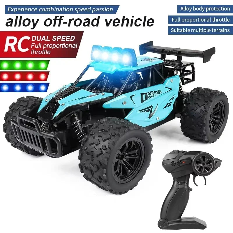 Remote Control Car RC Drift Racing 1:16 Vehicle Off Road Alloy 2.4G Radio High-Speed Trucks With LED Light Climbing Gift Kid Toy