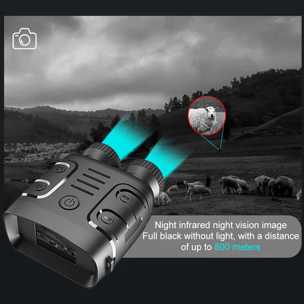 Binocular for Hunting Boating Day Night Use Photo Video Taking Digital Zoom 10X Binocular Infrared Night-Visions Device 1080P
