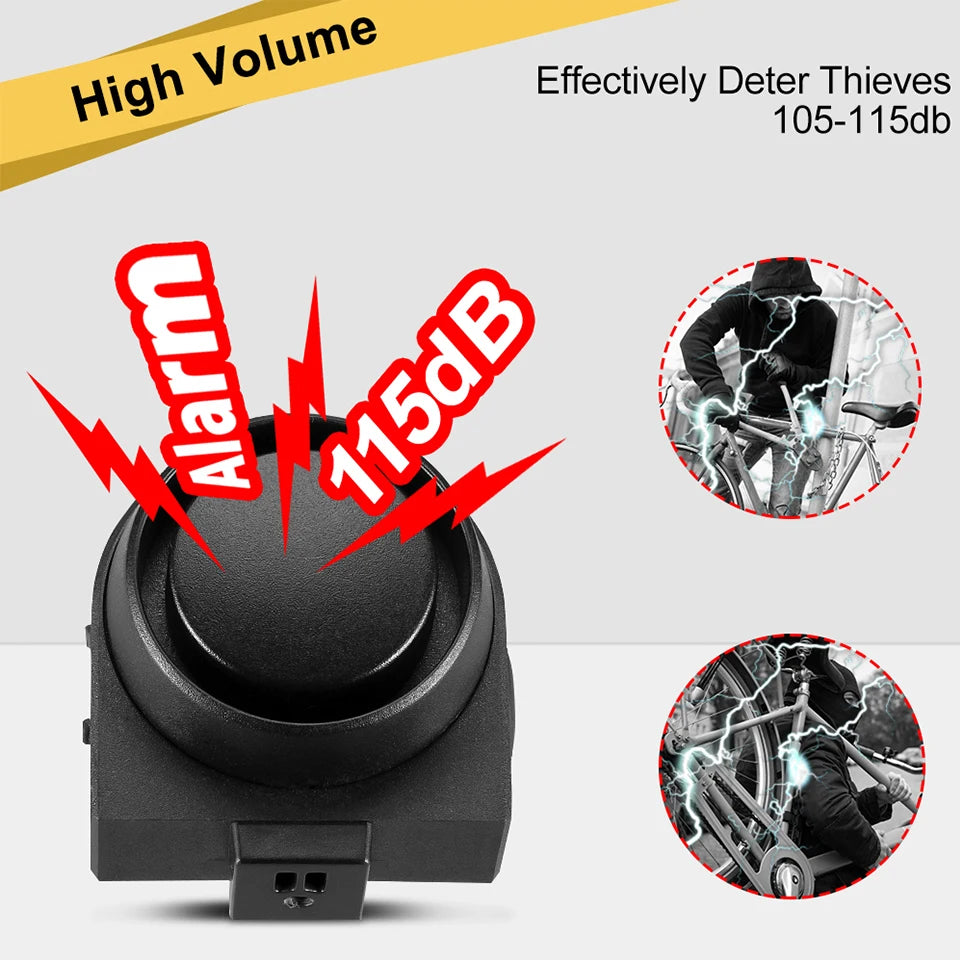 Bicycle Motorcycle Alarm Sensitive Vibration Sensor Anti-theft Alarm Wireless USB Charging Security Protection