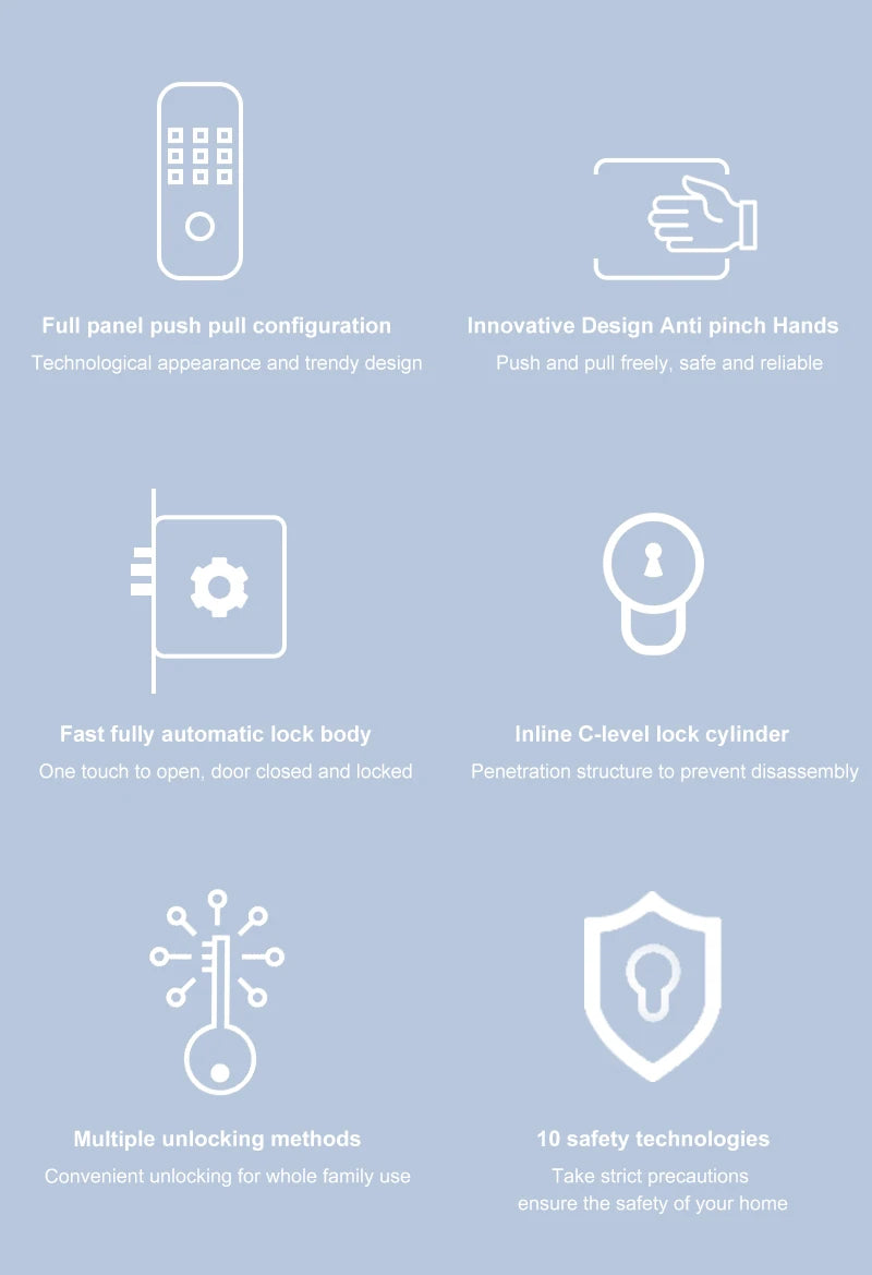 Outdoor Smart Fingerprint Door Lock: Waterproof, Bluetooth, Code, IC Card, Keyless Entry. Support TTLock WIFI Hub for glass door