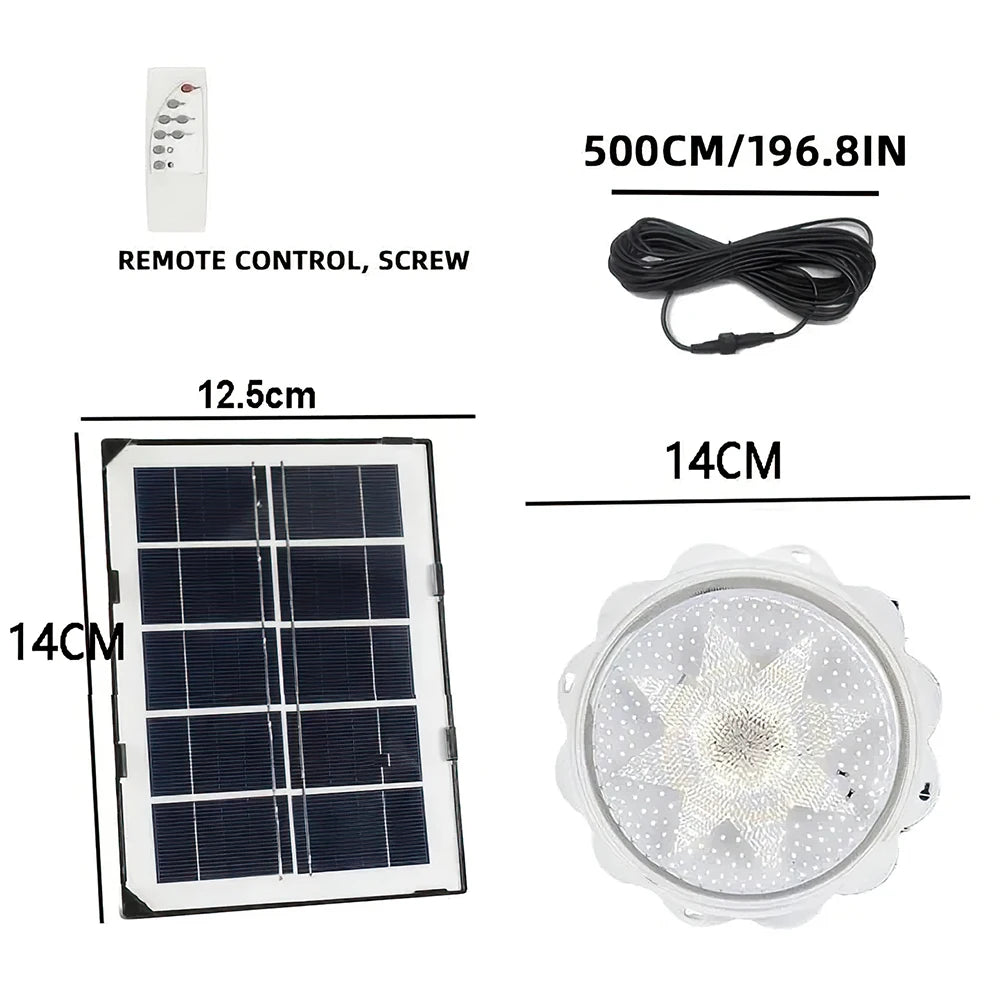 Solar Outdoor Ceiling Lights LED Security Lights with Remote Control Waterproof Solar Flood Wall Lights for Garden Ceiling lamps