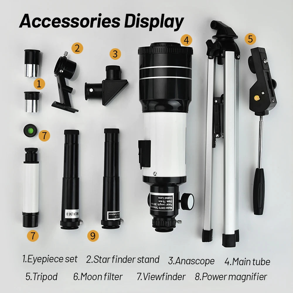 F30070 astronomical telescope with star-seeking mirror professional large-aperture single-tube high-definition high-magnificatio