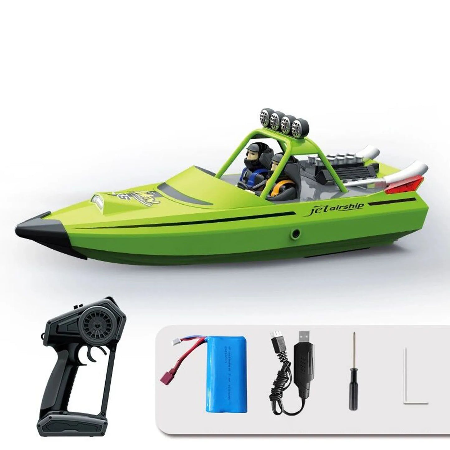 RC RTR Boat Lights Self Righting Jet Ship Toy Radio control Racing Boat  Outdoor Model Toy for Kids and Adults Gift 2.4G