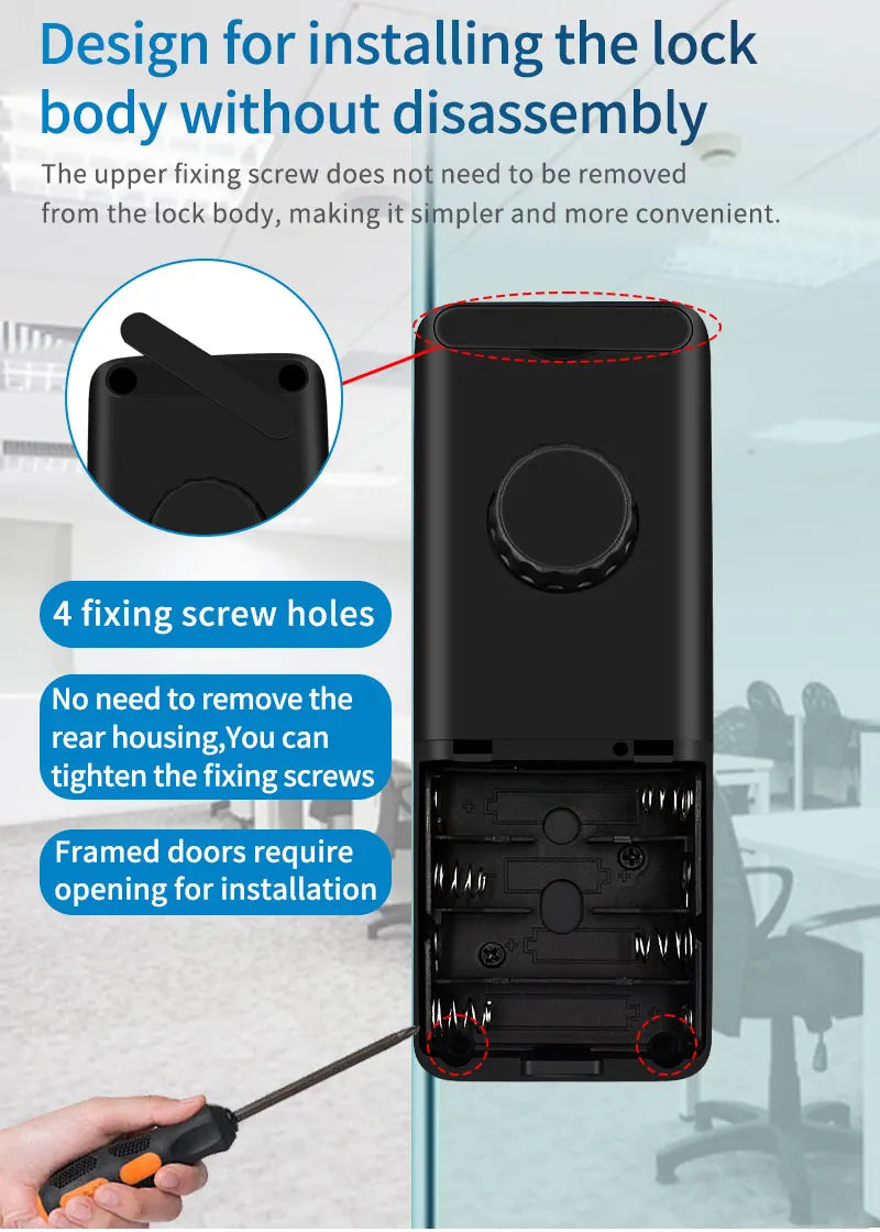 Smart Door Lock For Wooden Sliding Glass Door HAHALock App Biometric Fingerprint Lock Bluetooth IC Card Electronic Digital Lock