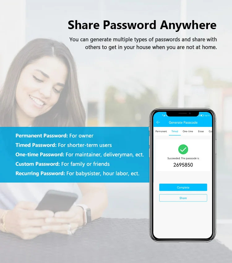 Waterproof Smart Deadbolt Locks for Home Alexa Wifi Bluetooth TTlock App Biometric Fingerprint Digital Keypad Entry Door Lock