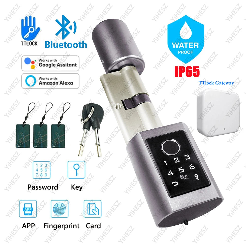 TTlock BLT APP Smart Cylinder Door Lock Bluetooth APP Waterproof Elect ...
