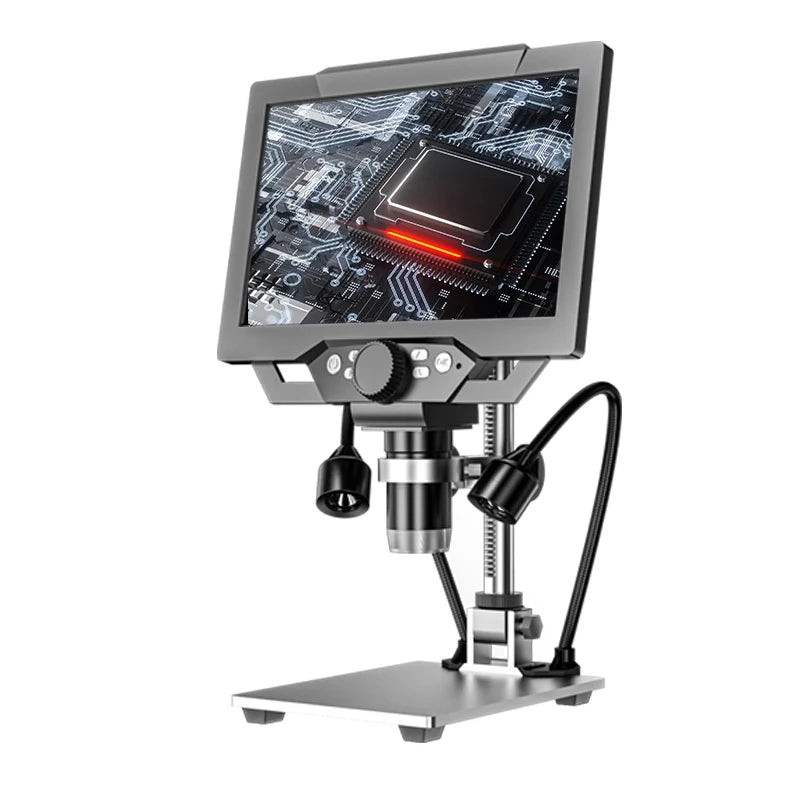 DDCAMERA 9-INCH LCD Digital Microscope 12MP 1600X Coin Microscopes With Metal Stand 1080P Microscopes Camera for Plant/Rock
