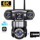10K 20MP Home Security Outdoor WiFi Camera 4 Lens 4 Screen 360° 16X Zoom CCTV Wireless Surveillance PTZ Cam Security Protection