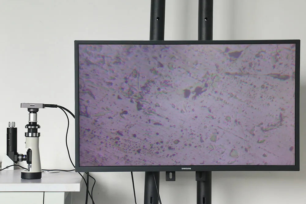 500X Handheld Metallurgic Microscope Portable Monocular Mini Microscope 10X 40X Plan Objective for Lab Metal Materials Testing