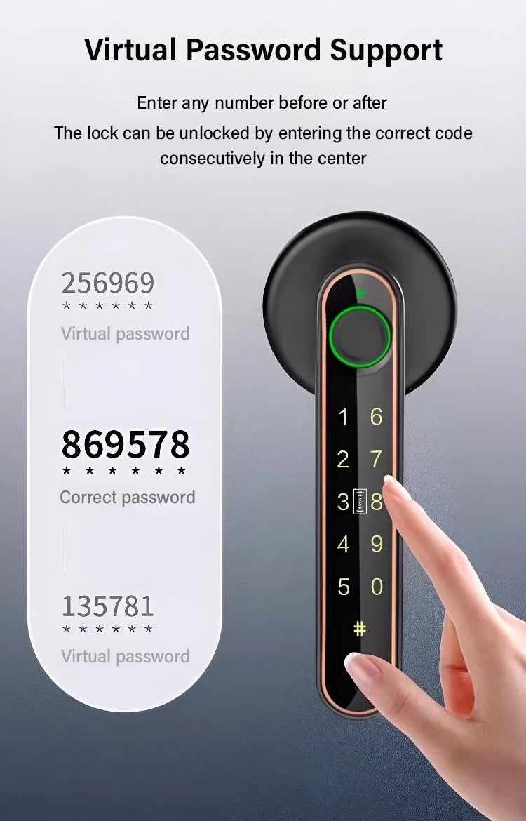 Smart Life App Wifi Remote Control Smart Fingerprint Password Rfid Ic Card Lock Dead Bolt For Indoor Home Wooden Metal Door