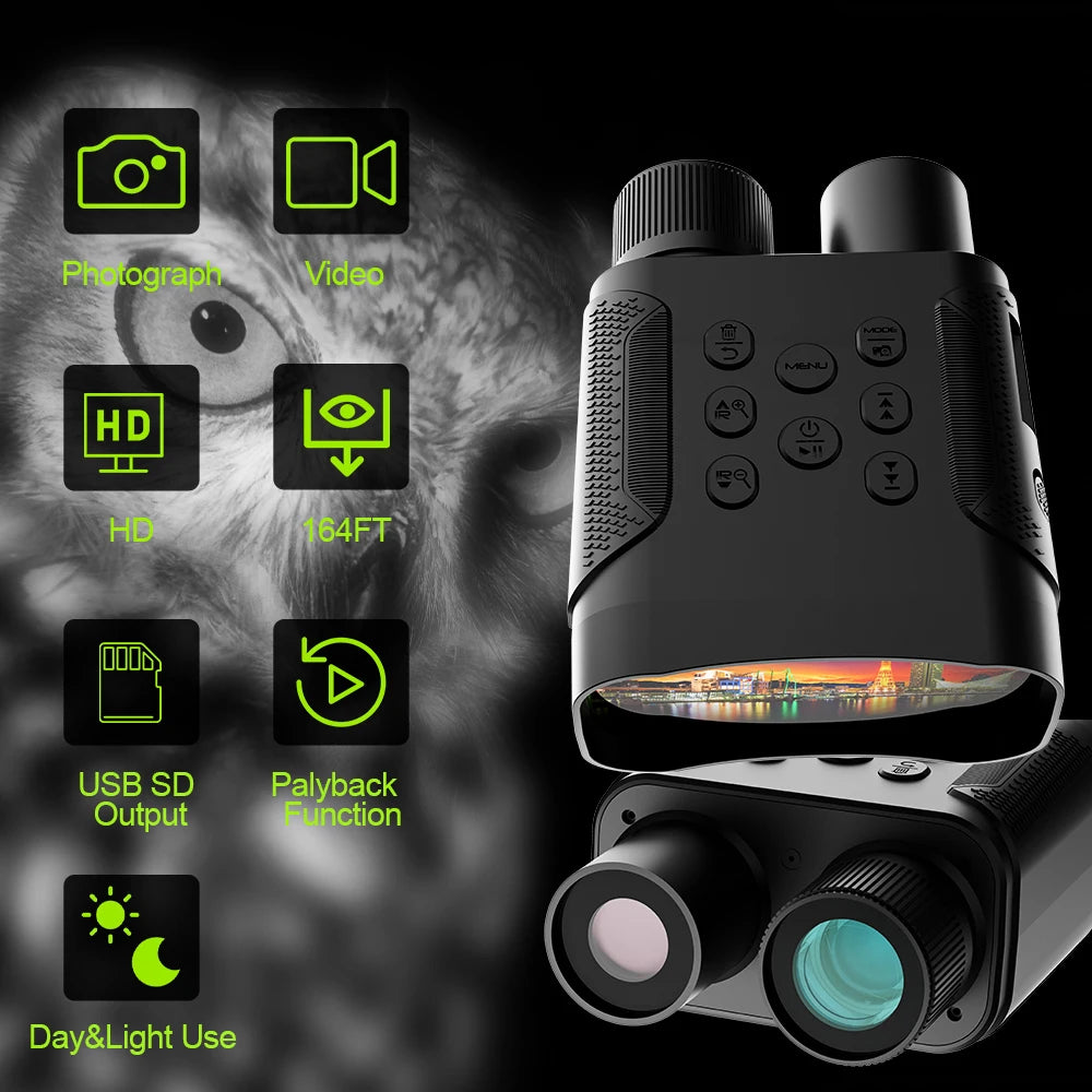 2025 New Video Recorder 1080P Night Vision Binoculars 8X Digital Zoom 800m Range Infrared WiFi Telescope for Hunting Camping