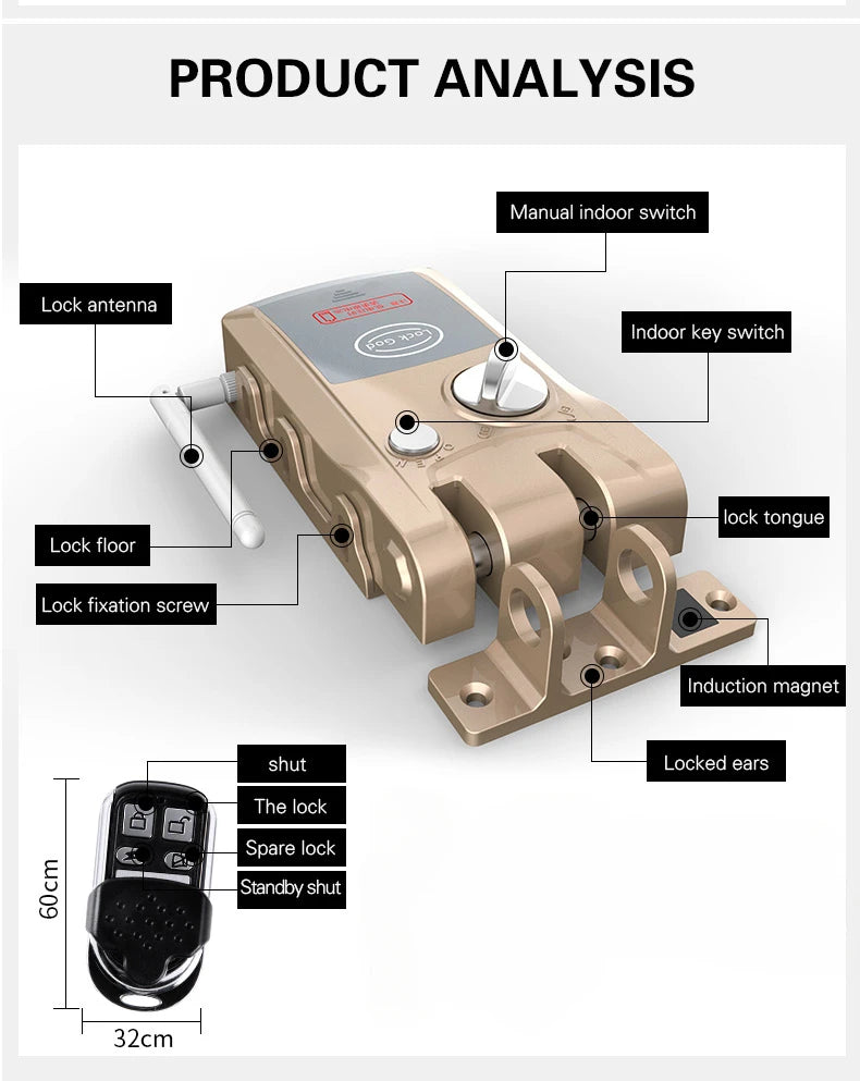 Tuya/TTlock Smart Lock APP Control Remote control Door Lock Electronic Invisible Deadbolt Lock Home Security Smart Door Lock