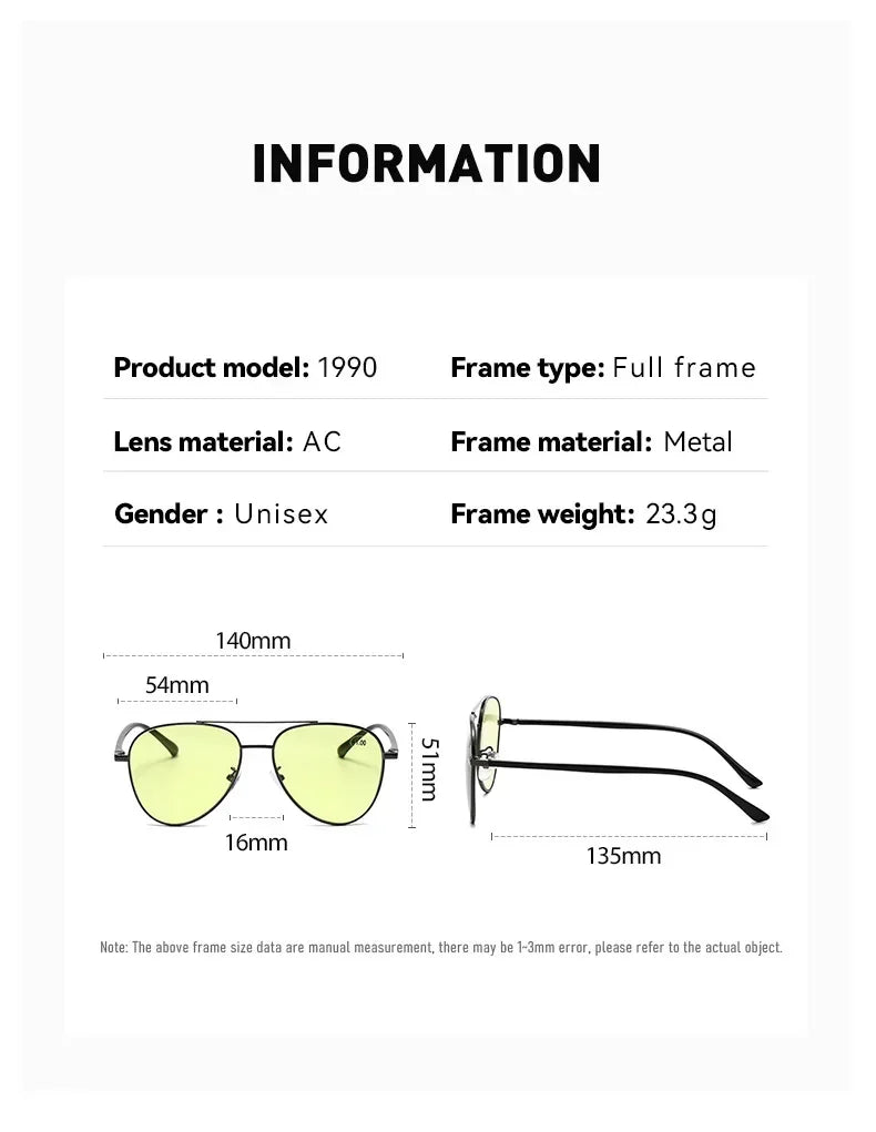 Retro Double Beam Large Frame Presbyopia Glasses Night Vision Photochromic Multifocal Reading Glasses Anti Blue Light Eyeglasses