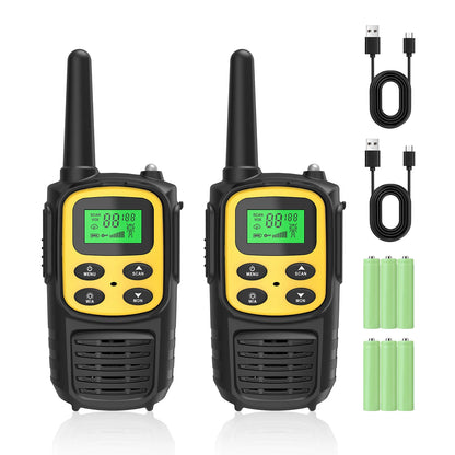 2PCS Mini Walkie Talkie Portable Two-Way Radio UHF Transceiver Set Walkie-talkies Radio Walkie Talkies for Children and Adults