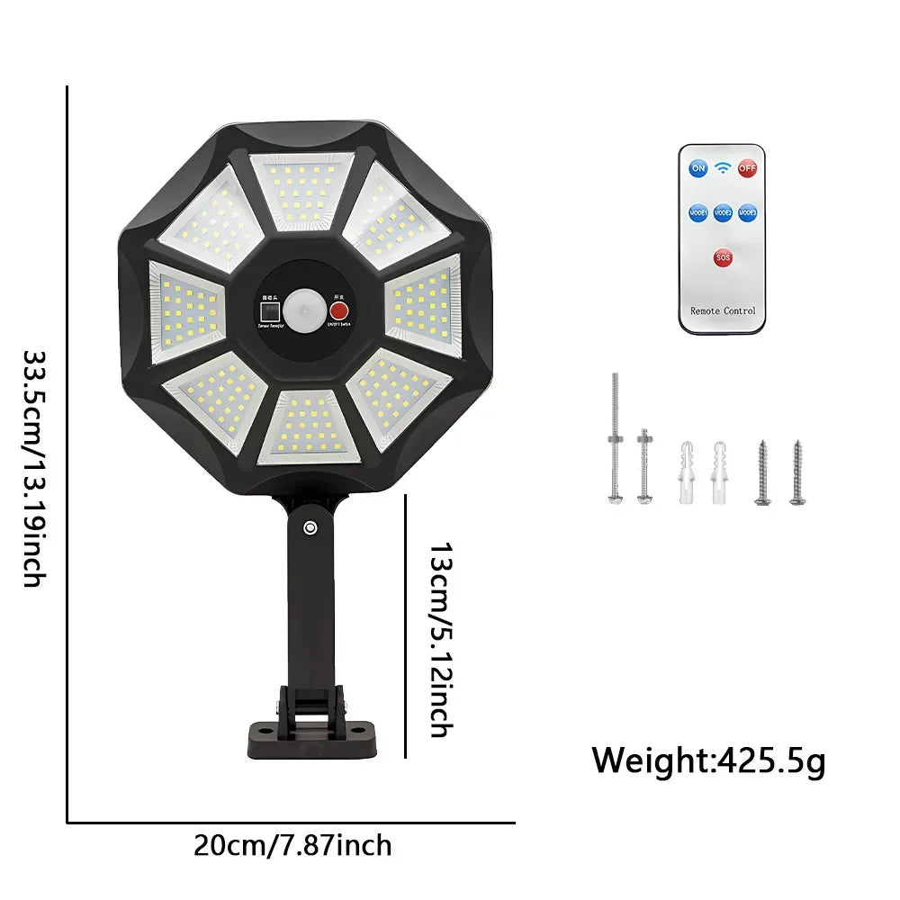 168 LED Solar Lights 12h Lighting Security Flood Lights Outdoor Motion Sensor Waterproof Garden Yard Street Lamp Waterproof