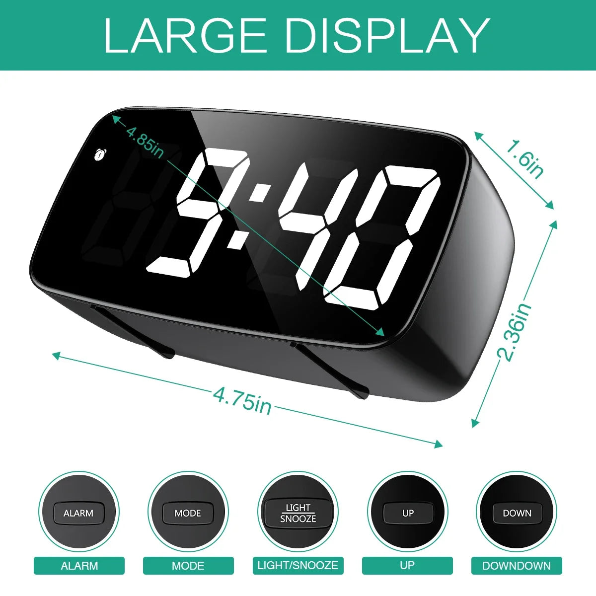 Alarm Clock Digital LED Clock Voice Control Snooze Time Temperature Display Night Mode Reloj Despertador Desktop Clocks