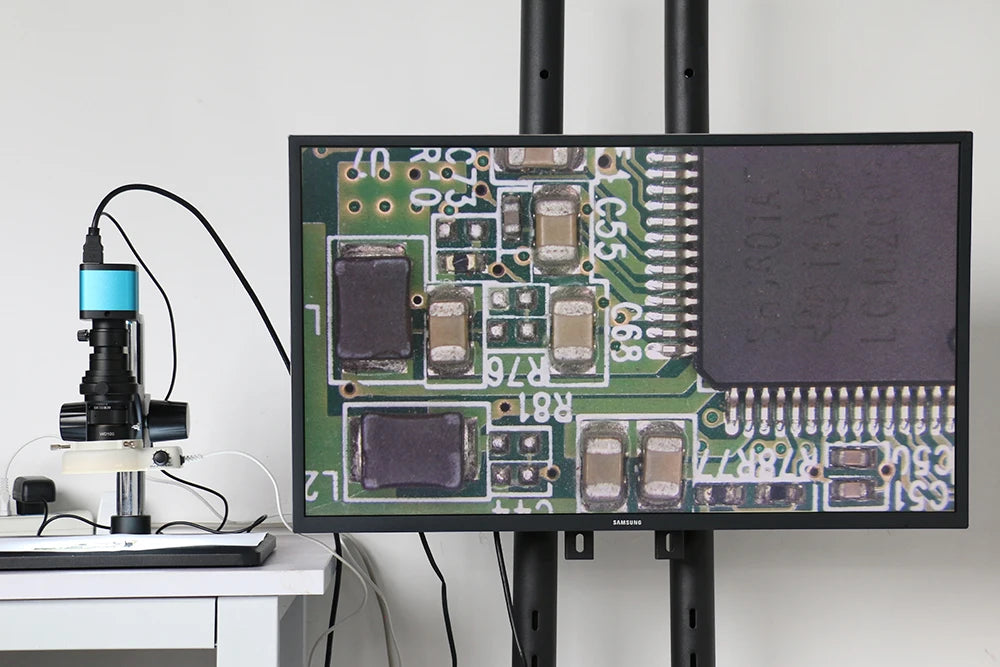 48MP 2K 4K HDMI USB Electronic Industrial Video Microscope C mount Camera For PCB Soldering Jewelry Trinocular Stereo Microscope