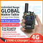 4G Walkie Talkie 5000Km 200 Channels Personalized Names Audio Playback Global Ptt Type C Charger Long Range Ham Two Way Radio