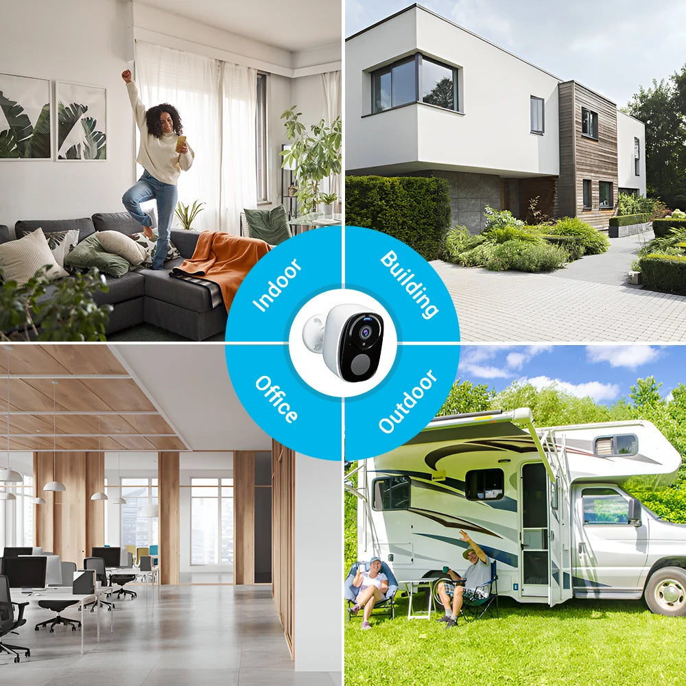 2K 5MP Solar Security Camera Wireless Outdoor Color Night Vision Battery Powered Support 5G WiFi, PIR, Waterproof, Two-Way Alexa