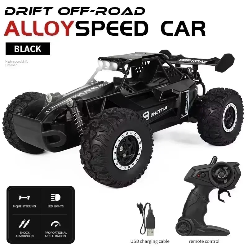 RC Cars Off Road Truck 1:16 2WD With LED Outdoor Remote Control Cars 20KM/H High Speed Drift Monster 2x2 for Kid Adult Toy Gifts