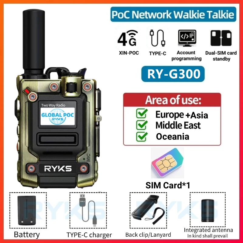4G Walkie Talkie 5000Km 200 Channels Personalized Names Audio Playback Global Ptt Type C Charger Long Range Ham Two Way Radio