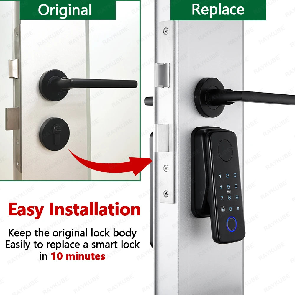 Easy Replacement Cylinder Smart Lock APP TTlock Bluetooth Fingerprint Password NFC Unlock Auto Lock/ Unlock With Battery Z-18