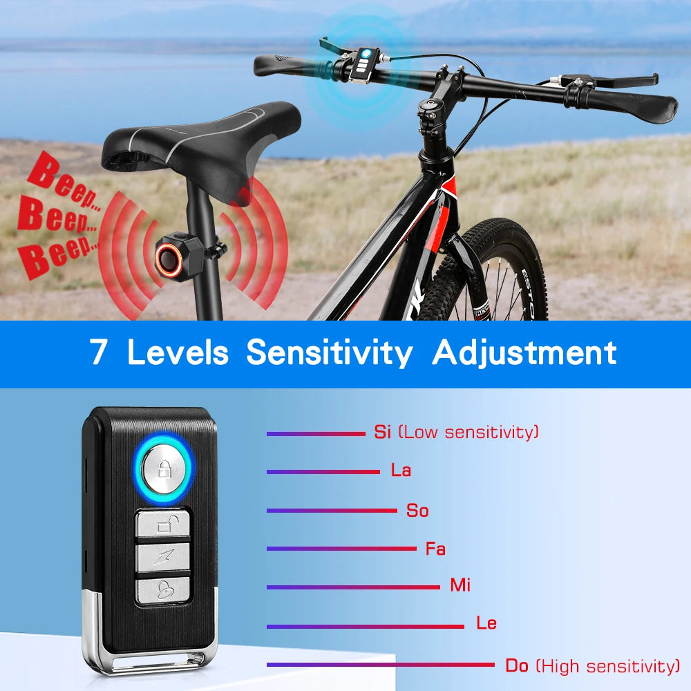 Elecpow Bicycle Alarm Wireless Waterproof Motorcycles Scooter Bike  Anti theft Alarm Security Protection Vibration Burglar Alarm