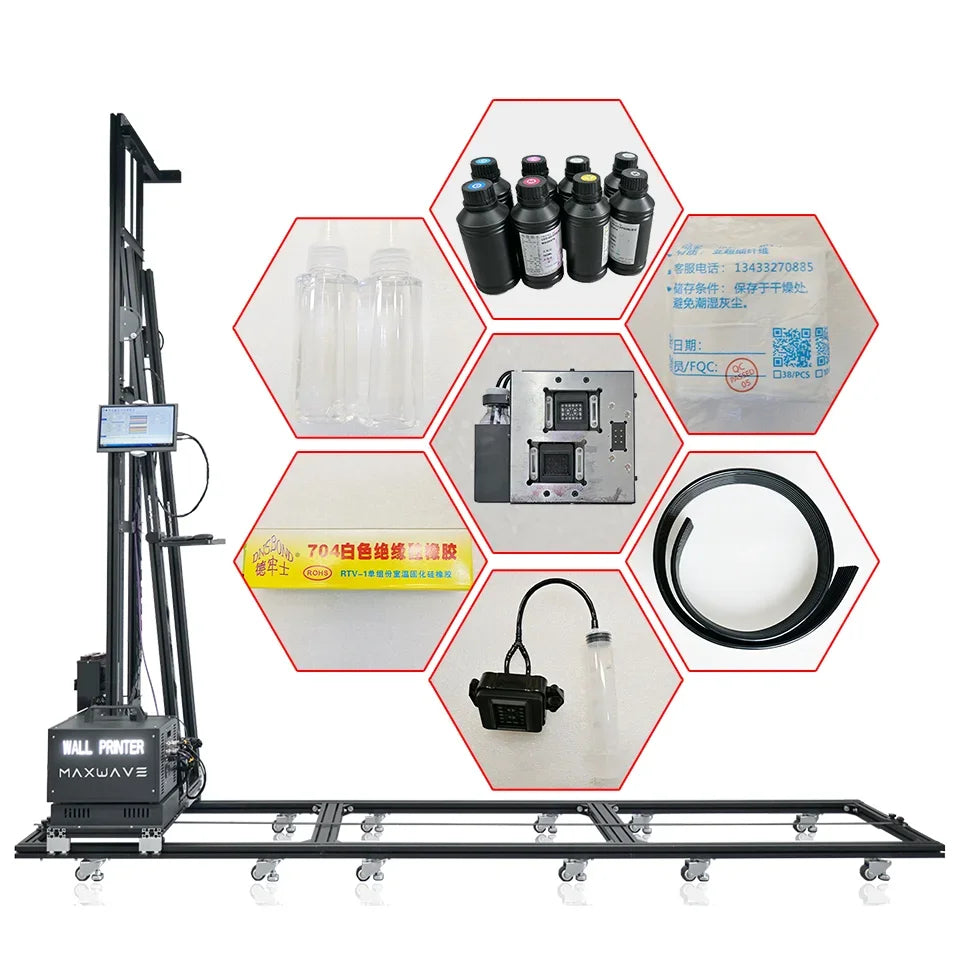 3d Vertical Wall Printer 2 in 1 Wall and Floor Machine Price UV Inkjet printing Glass Wood Ceramic Printing Painter Tools