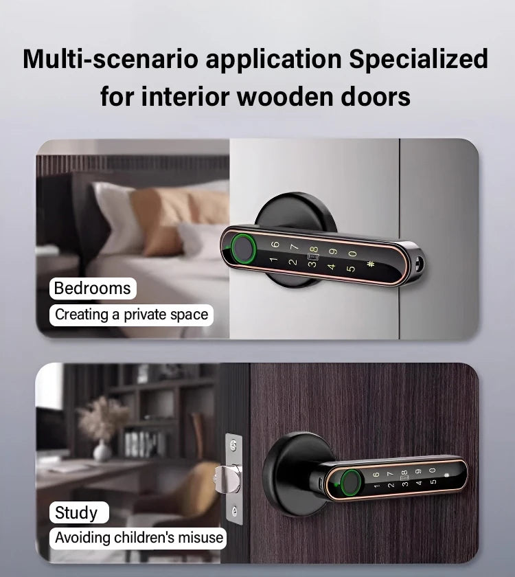 Smart Life App Wifi Remote Control Smart Fingerprint Password Rfid Ic Card Lock Dead Bolt For Indoor Home Wooden Metal Door