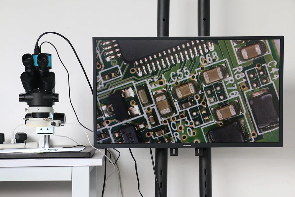 48MP 2K 4K HDMI USB Electronic Industrial Video Microscope C mount Camera For PCB Soldering Jewelry Trinocular Stereo Microscope