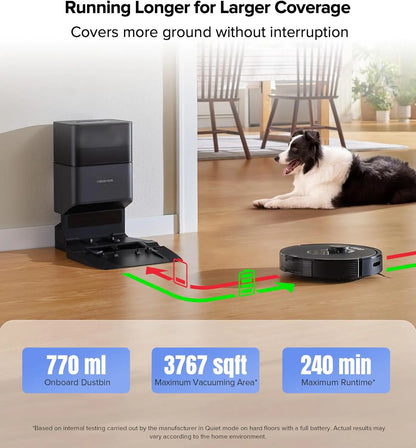 roborock Q5 Max+ Robot Vacuum with Self-Empty Dock, Upgraded from Q5+, 5500 Pa Suction, DuoRoller Brush