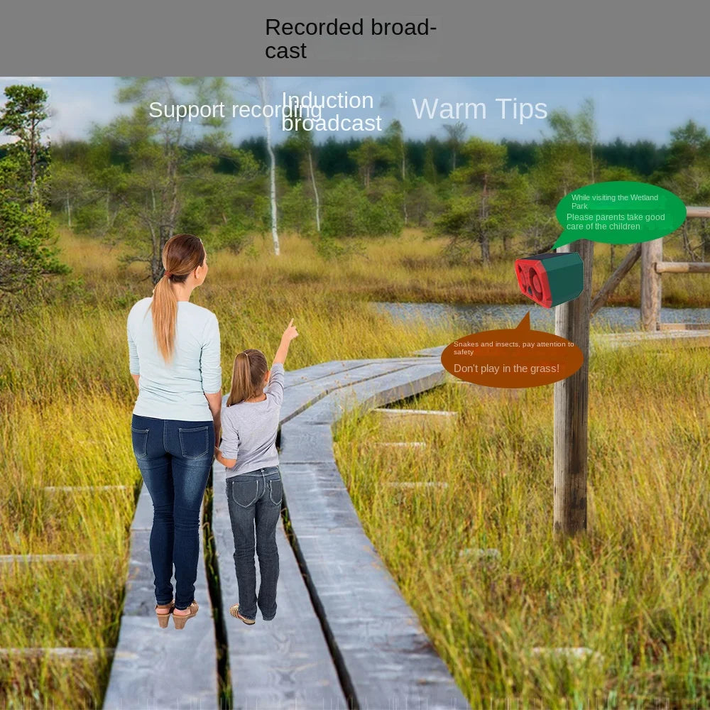 Solar alarm high power dual horn alarm light infrared induction flashing red and blue light animal repeller