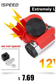 7 Sound 12V 100W 125Db Alarm Horn Car Electronic Warning Siren Motorcycle Alarm Firemen Ambulance Loudspeaker with Mic for Car