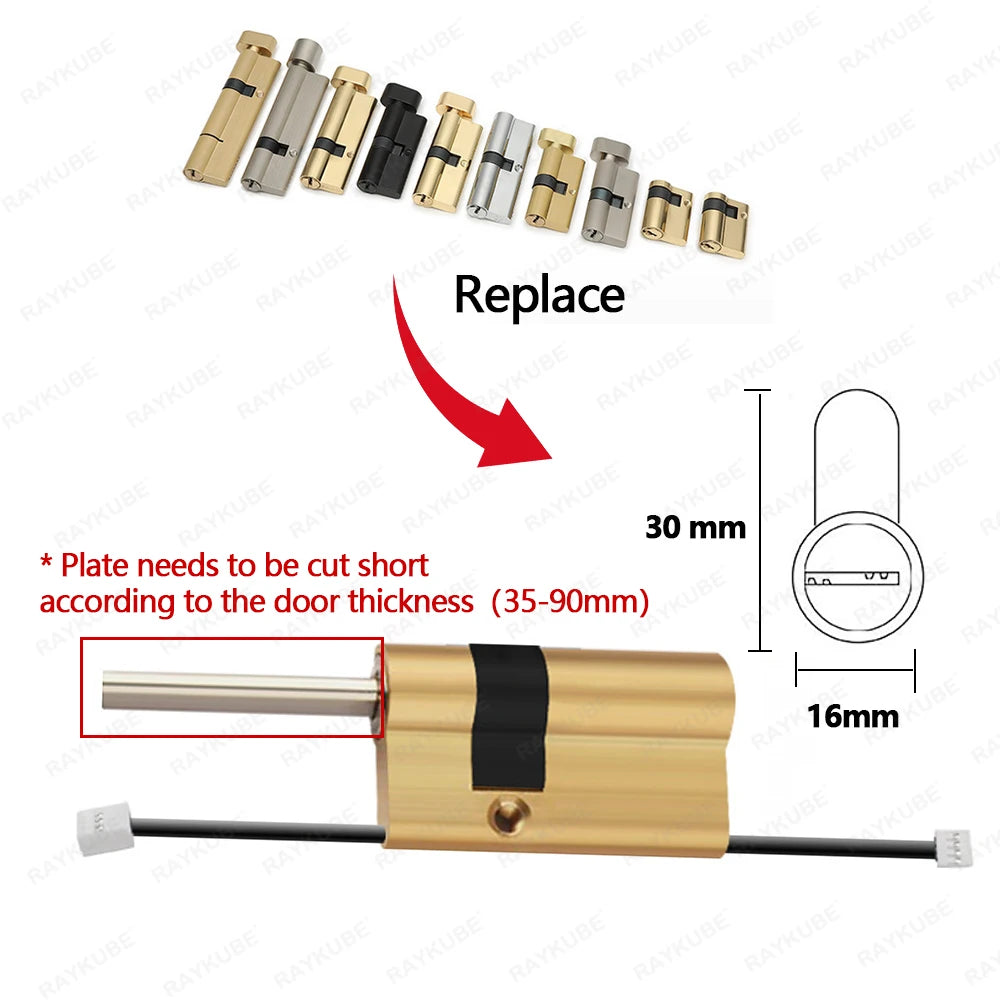 Easy Replacement Cylinder Smart Lock APP TTlock Bluetooth Fingerprint Password NFC Unlock Auto Lock/ Unlock With Battery Z-18