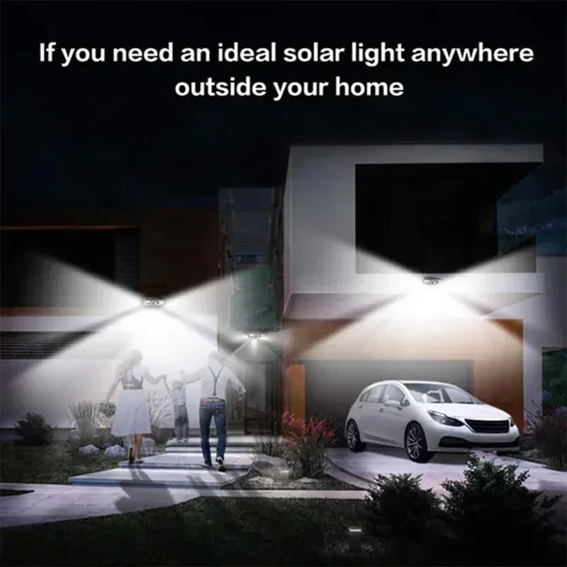 Powerful 4 LED Solar Security Lights Outdoor Decor Sensor Motion 3 Modes Street Waterproof Lamp Wall Night Work Light for Garden